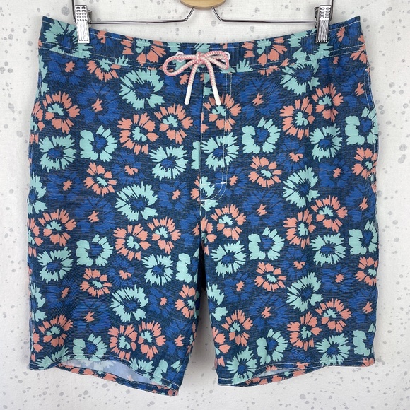 johnnie-O Other - Johnnie-O Vessup Floral Print Swim Trunks in Twilight XL
